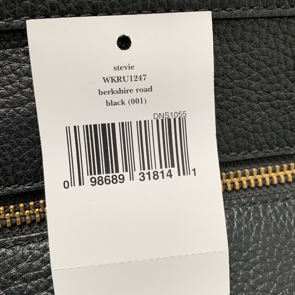 Kate Spade Stevie Berkshire Road Large Top Zip Black Leather Satchel Bag - Picture 10 of 12
